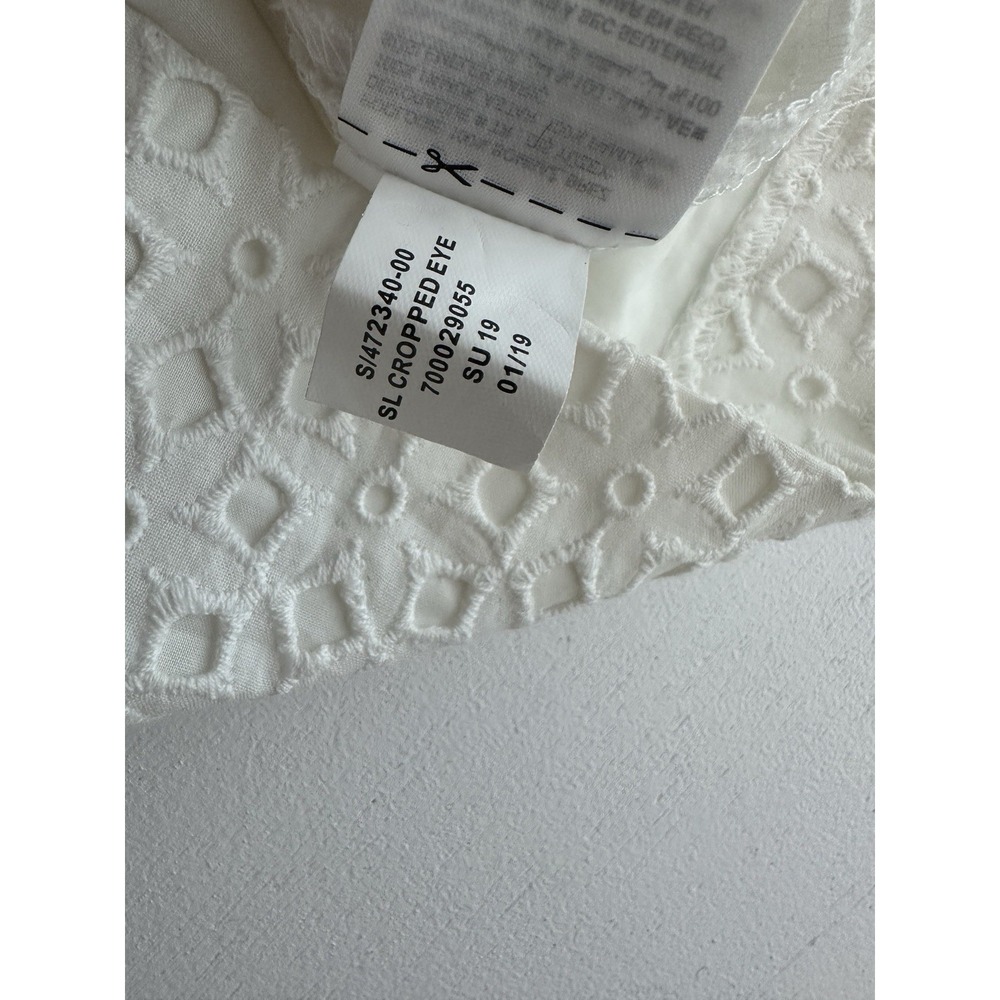 NWT! Women's White, Cropped Wide Leg Eyelet Jumpsuit Banana Republic Sz: 0 (b44) - Picture 5 of 7